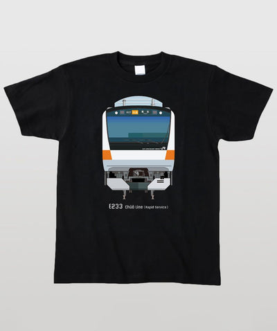 電車の顔図鑑Tシャツ E233系中央線快速 Type A